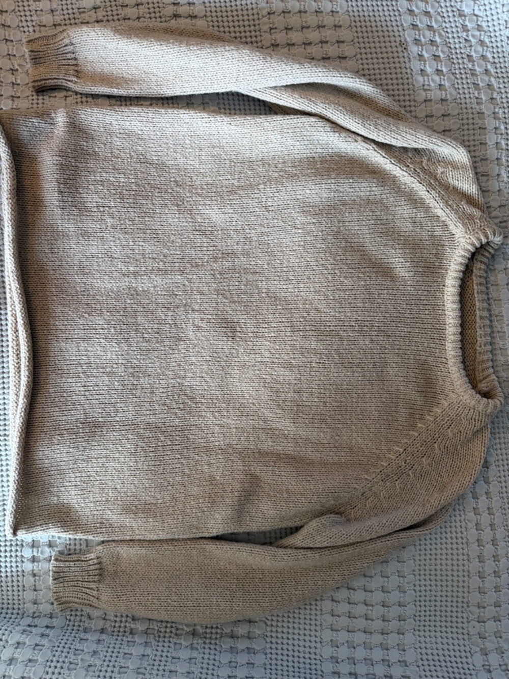 Oversized Neutral Crewneck Sweater - Soft Knit
